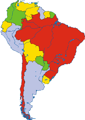 Vierkleurig Zuid-Amerika